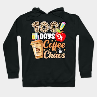 100 Days Of Coffee Chaos 100Th Day Of School Teacher Kid Hoodie